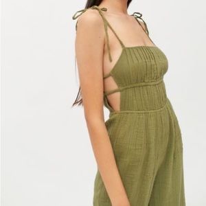 Urban Outfitters Green Cutout Jumpsuit